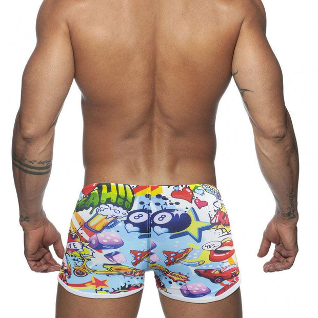 Funny Cartoon Printed Boxer Swimming Trunks Men - Deck Em Up