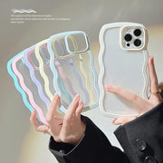 Wave Border Mobile Phone Case Solid Color Simple Candy Color - Deck Em Up