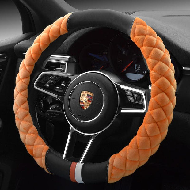 Universal Car Steering Wheel Cover Winter Decoration Cute 38cm Plush Footprint Auto Automobile Vehicle Steering Wheel Protector - Deck Em Up