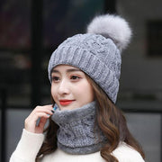 Women's Winter Fleece Fashion Hats Cute Two Piece Set - Deck Em Up