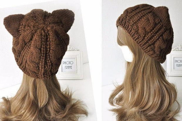 Women Cute Ear Beanie Hats mens - Deck Em Up