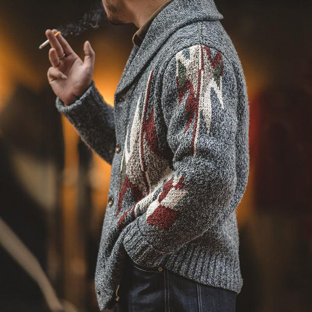 Sweater Lapel Outer Wear Thick Sweater Jacket Men - Deck Em Up
