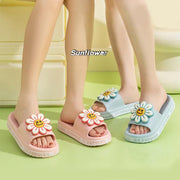 Summer Flower Slippers Women New Fashion Letter Garden Shoes Indoor Anti-Slip Floor Bathroom Bathing Home Slipper - Deck Em Up