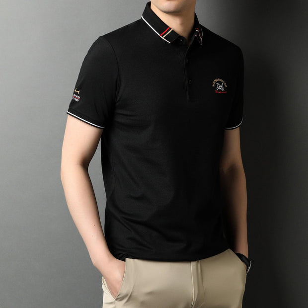 Summer New Style Short-Sleeved Lapel Polo Shirt Pure Color Casual Self-Cultivation Tide Brand - Deck Em Up