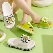 Summer Flower Slippers Women New Fashion Letter Garden Shoes Indoor Anti-Slip Floor Bathroom Bathing Home Slipper - Deck Em Up