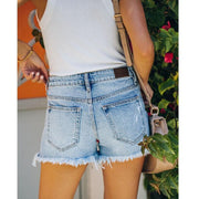 European And American Fashion Trend Ripped Denim Shorts Women - Deck Em Up