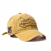 Washed Distressed Letters Embroidery Sun Baseball Hat - Deck Em Up