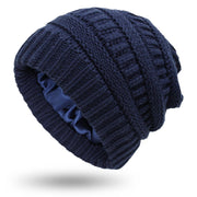 Hats Men's & Women's Protective Hairstyles, Warm Woolen Knit Satin Hats Caps - Deck Em Up