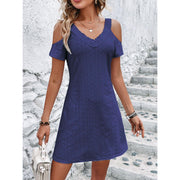 New Off-shoulder Short-sleeved Dress Fashion Summer Slimming A-line Dresses Casual Holiday Beach Dress For Womens Clothing - Deck Em Up