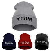 Autumn MEOW Men Women Casual Hip Hop Hats Knitted Wool Skullies Beanies Hat Warm Winter Hat For Women Beanie Winter Caps - Deck Em Up