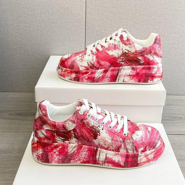 Graffiti Sneakers Plus Size Casual Sneakers - Deck Em Up