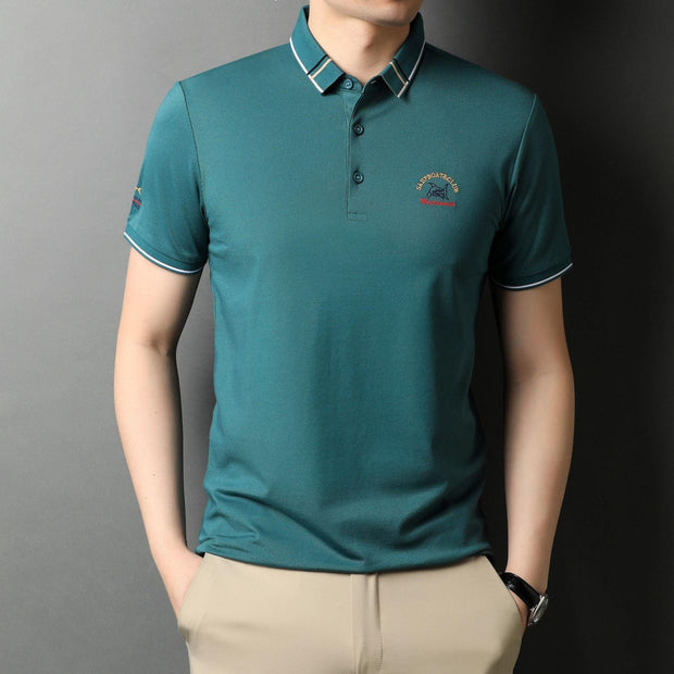 Summer New Style Short-Sleeved Lapel Polo Shirt Pure Color Casual Self-Cultivation Tide Brand - Deck Em Up