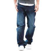 New Fashion Men Jeans Cowboy Straight Loose Baggy Harem Denim Pants Casual Cotton Wide Leg Trousers Blue Plus Size 27-48 - Deck Em Up