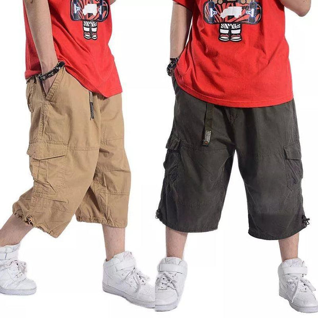 Plus Size Summer Casual Shorts Men Cotton Cargo Shorts With Big Pocket Loose Baggy Hip Hop Shorts Bermuda Military Male Clothing - Deck Em Up