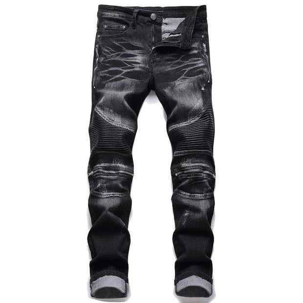 Patch Jeans Men Skinny Casual Cotton Classic Ripped Denim For Men Straight Slim Fit Plus Size Rvaet Rap Harajuku Biker Jean - Deck Em Up