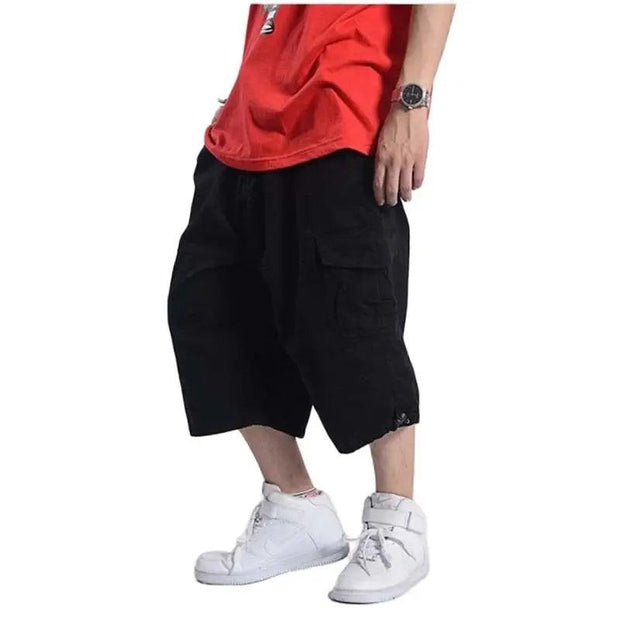 Plus Size Summer Casual Shorts Men Cotton Cargo Shorts With Big Pocket Loose Baggy Hip Hop Shorts Bermuda Military Male Clothing - Deck Em Up