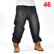 Baggy Jeans Men Denim Pants Loose Streetwear Jeans Hip Hop Casual Skateboard Pants for Men Plus Size Trousers Black S94 - Deck Em Up