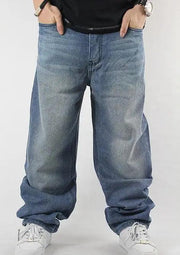 Loose Jeans Hiphop Skateboard Jean Baggy Denim Pants Street Men 4 Seasons Trousers big Size 30-46 - Deck Em Up