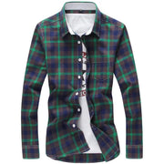 5XL Plaid Shirts Men Checkered Shirt Brand New Fashion Button Down Long Sleeve Casual Shirts Plus Size - Deck Em Up