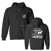 Horse Riding Hoodie I Dont Need Therapy I Just Ride Hoodies Spring Autumn Style Funny Sweatshirt Fleece Cotton Tops Jackets - Deck Em Up