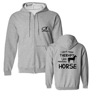 Horse Riding Hoodie I Dont Need Therapy I Just Ride Hoodies Spring Autumn Style Funny Sweatshirt Fleece Cotton Tops Jackets - Deck Em Up