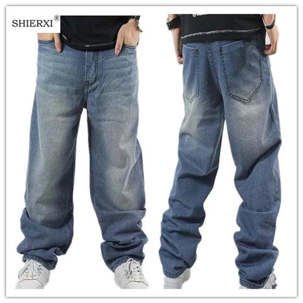 Loose Jeans Hiphop Skateboard Jean Baggy Denim Pants Street Men 4 Seasons Trousers big Size 30-46 - Deck Em Up