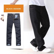 4 Season Men Fashion Jeans Pants Straight Loose Baggy Harem Denim Pants Casual Cotton Trousers Wide Leg Blue Plus Size 28-48 - Deck Em Up