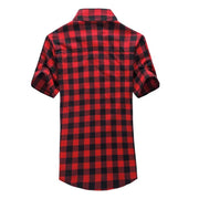 Navy and Green Plaid Shirts Men New Arrival Summer Men's Casual Short Sleeve Shirts Fashion Chemise Homme Men Dress Shirts - Deck Em Up