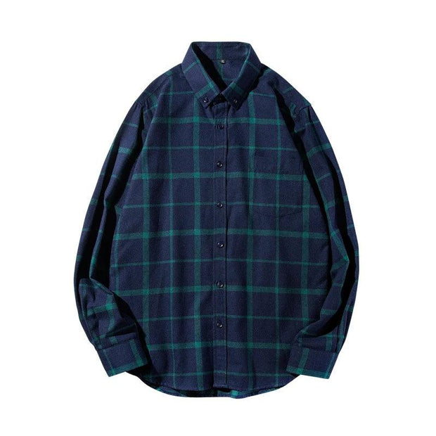 High Quality New Fashion Men's Long Sleeve Shirts Winter Men Plaid Shirt,lattice M-4 XL - Deck Em Up