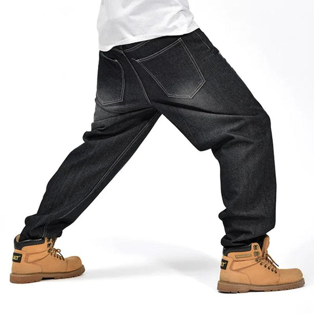 Baggy Jeans Men Denim Pants Loose Streetwear Jeans Hip Hop Casual Skateboard Pants for Men Plus Size Trousers Black S94 - Deck Em Up