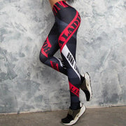 Angel Devil Women Leggings Heart Shape Digital Print Patchwork Fitness Legging Push Up Workout Leggins Pants - Deck Em Up