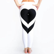 Angel Devil Women Leggings Heart Shape Digital Print Patchwork Fitness Legging Push Up Workout Leggins Pants - Deck Em Up