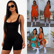 Sexy Women Sleeveless Romper Jumpsuit Bodycon Bodysuit Slim Fit Sports Short Pants Clubwear Backless Biker Shorts Playsuit - Deck Em Up