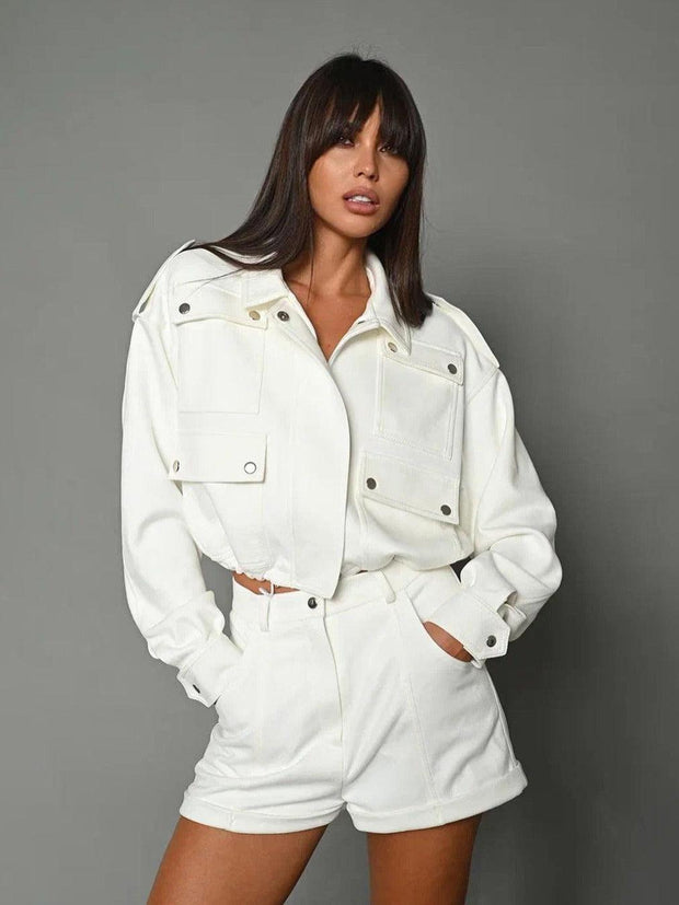 Workwear Short Coat Shorts Suit Women - Deck Em Up