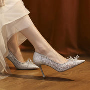 Wedding Shoes Flat White Wedding Dress Crystal Low Heel Shoes - Deck Em Up