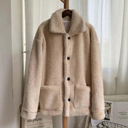Winter Thicken Warm Teddy Fur Jacket Coat Women Casual Fashion Lamb Faux Fur Overcoat Fluffy Cozy Loose Outerwear Female - Deck Em Up