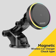 Essager RGB Magnetic Car Phone Holder Qi 15W Wireless Charger Car For iPhone 14 13 Pro Max Samsung Phone Holder Stand - Deck Em Up