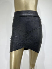 Ladies High Quality Rayon Black Thick Rayon Pencil Bandage Skirt Cute Mini Skirt - Deck Em Up