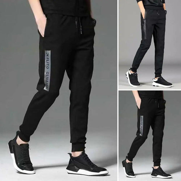 Men Trousers Solid Color Drawstring Elastic Waist Men Ankle Tied Casual Spring Trousers Daily Wear - Deck Em Up