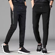 Men Trousers Solid Color Drawstring Elastic Waist Men Ankle Tied Casual Spring Trousers Daily Wear - Deck Em Up