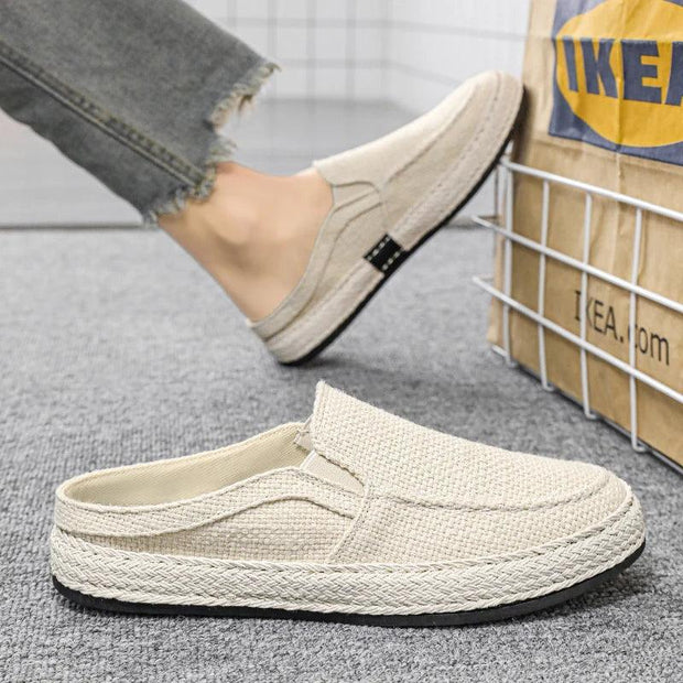 Men Half Slippers Fashion Mesh Breathable Men Outdoor Hard-Wearing Casual Shoes Soft Slip-On Footwear All-Match Flats Men Shoes - Deck Em Up