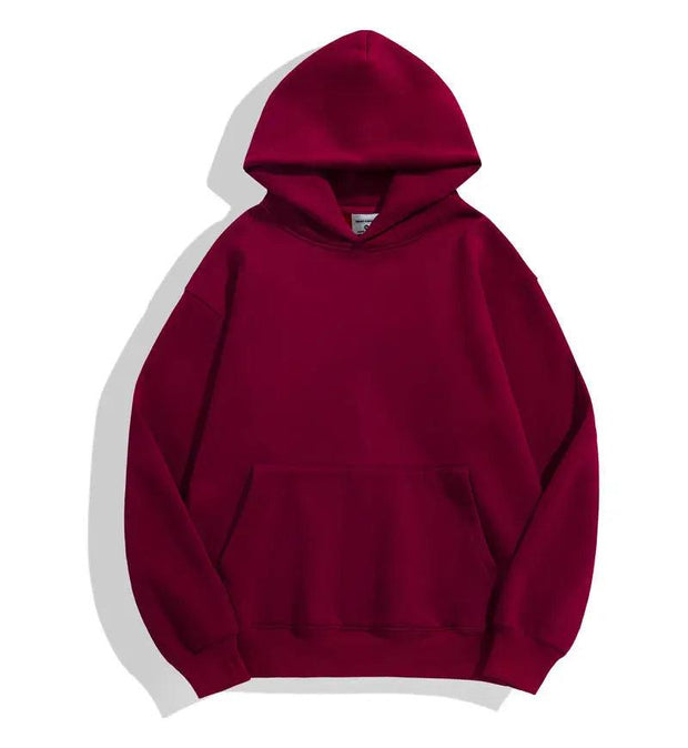 500GSM Heavy Weight Fashion Men's Hoodies New Autumn Winter Casual Thick Cotton Men's Top Solid Color Hoodies Sweatshirt Male - Deck Em Up