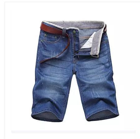 Summer Thin Denim Shorts For Men Good Quality Shorts Jeans Men Cotton Solid Straight Jeans Shorts Male Blue Casual Jeans Size 40 - Deck Em Up