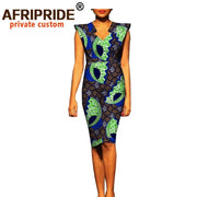 African Summer Women Dress AFRIPRIDE Fashion Short Batwing Sleeve V-Neck Knee-length Casual Cotton Dress for Women A7225121 - Deck Em Up