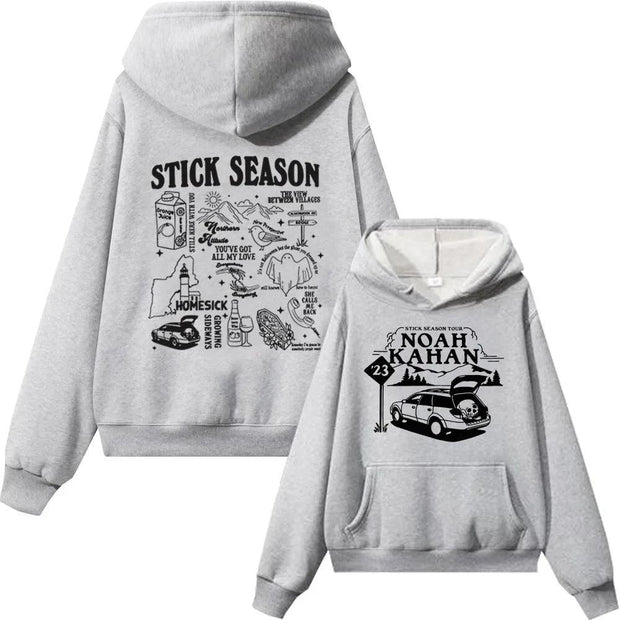 Noah Kahan Hoodie Stick Season Hoodie Man Woman Harajuku Pullover Tops Streetwear Unisex - Deck Em Up