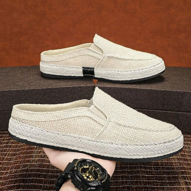 Men Half Slippers Fashion Mesh Breathable Men Outdoor Hard-Wearing Casual Shoes Soft Slip-On Footwear All-Match Flats Men Shoes - Deck Em Up