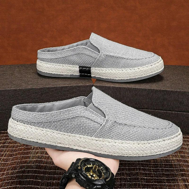 Men Half Slippers Fashion Mesh Breathable Men Outdoor Hard-Wearing Casual Shoes Soft Slip-On Footwear All-Match Flats Men Shoes - Deck Em Up