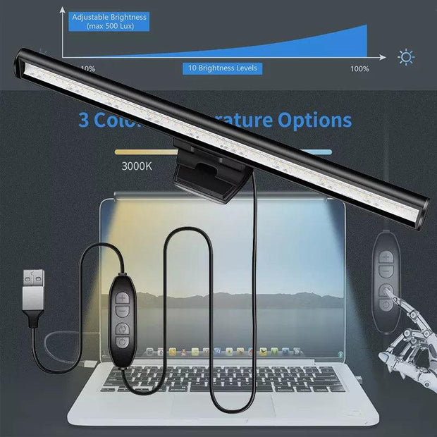 LED Light Dimmable USB Desk Lamps Monitor Laptop Screen Light Bar LED Desktop Table Lamp Eye Protection Reading Lamp - Deck Em Up