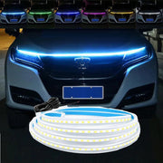 LED Car Daytime Running Light DRL With Turn Signal Lamp Car Hood Decorative Light Strip With Start Scan Meteor Dynamic 12V New - Deck Em Up