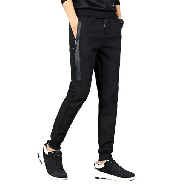 Men Trousers Solid Color Drawstring Elastic Waist Men Ankle Tied Casual Spring Trousers Daily Wear - Deck Em Up